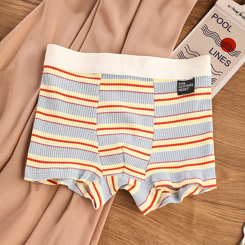 Ropa interior para hombre, pantalones de cuatro esquinas delgados de verano de algodón para bebé, antibacteriano y transpirable, pantalones cortos bóxer para adolescentes de algodón para niños, cabeza