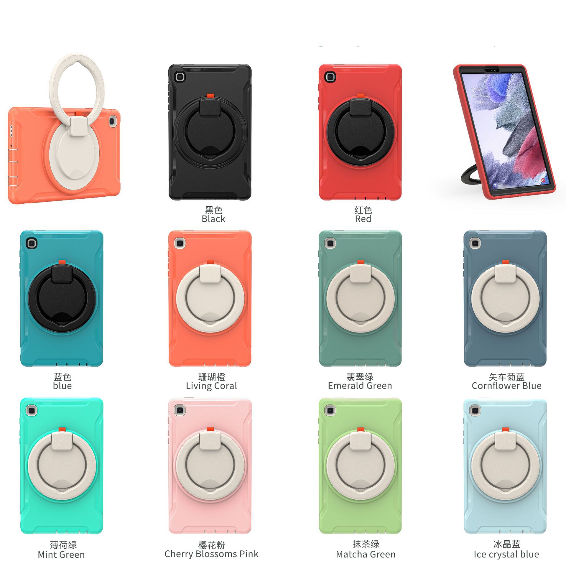 Door-Hanging Wristband Rotating Stand Three-In-One Anti-Fall Suitable for Samsung Tabs9/10 Tablet Protective Case Soft Shell Handle