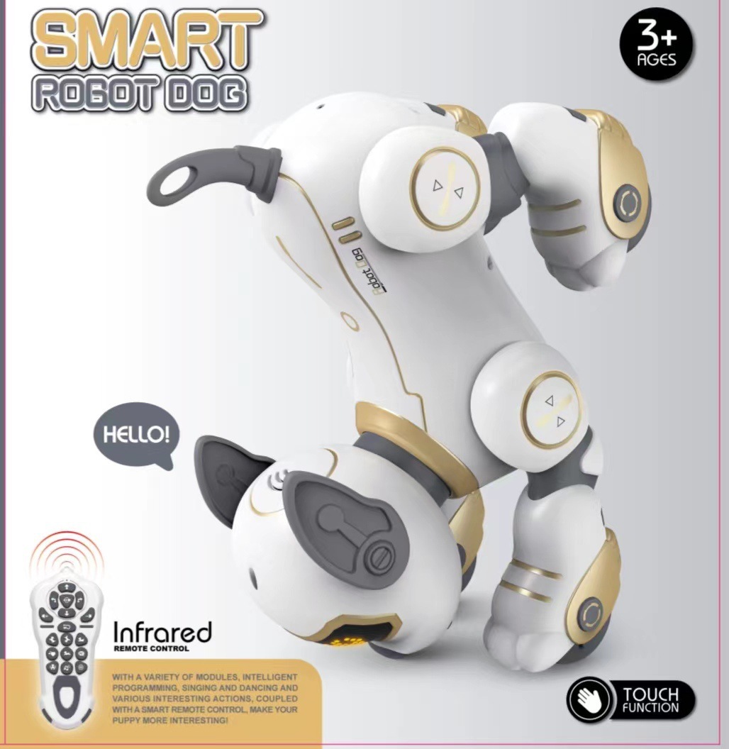Perro de simulación de programación de control remoto puede realizar efectos especiales cantando y bailando carga dinámica robot inteligente juguetes de educación temprana para niños
