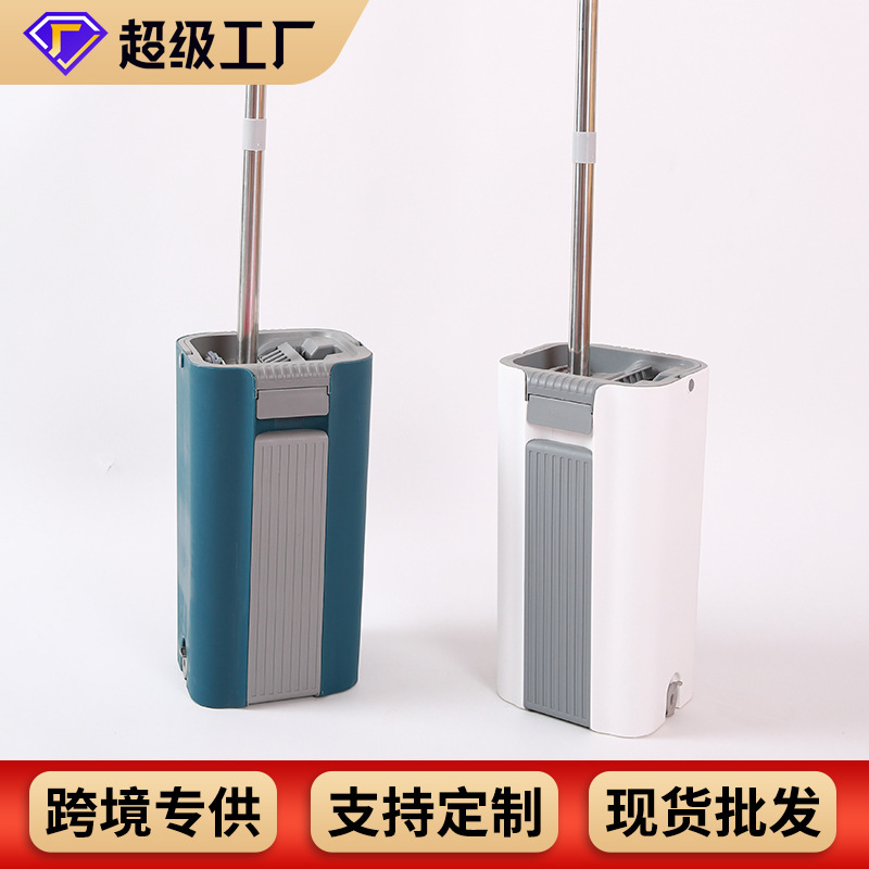 Foreign Trade New Chinese Barrel Hand-free Flat Mop suit Household Elution Integrated Wet and Dry Dual-use Lazy Flat Mop