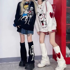 Japanese-style JK crew socks knitted sock garter student cute girl warm winter cold wide-leg trumpet ankle socks