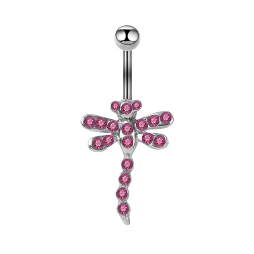 Cross-border e-commerce new navel ring with rhinestones, stylish butterfly navel clasp, navel piercing jewelry wholesale