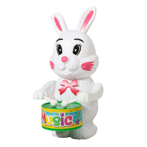 Children's wind-up drumming rabbit toy, drumming dog, elephant cartoon, winding, drumming animal toy, street stall