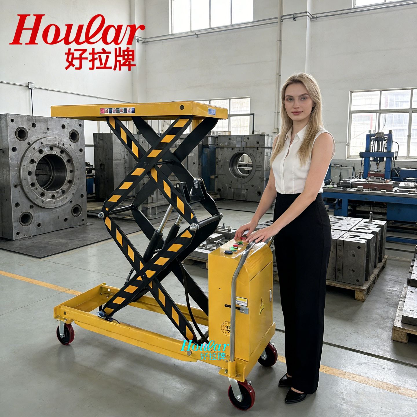 DPS800/DPS1000移动电动升降平台车电动液压平台车半自动平台车