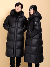 鹅绒极寒保暖超厚羽绒服长款过膝2025冬新款男女情侣同款连帽外套