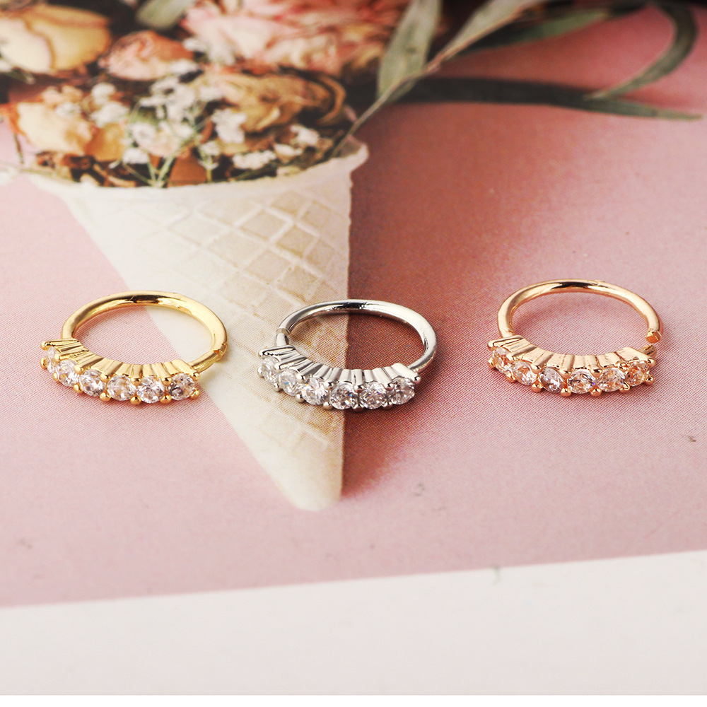 Rose Gold Star Cartilage Earring Lip Ring Nose Stud Body Piercing Jewelry Copper detail image 9