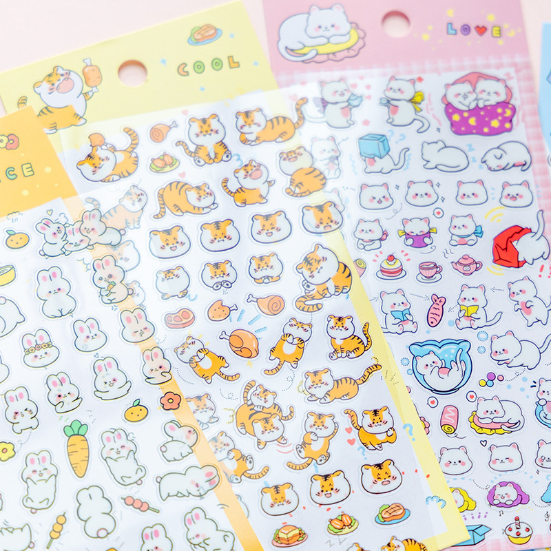 かわいい動物の手の漫画のシールの小脳の斧のパンダの猫の犬の子供の手の装飾の携帯電話のアルバムは貼ります|undefined