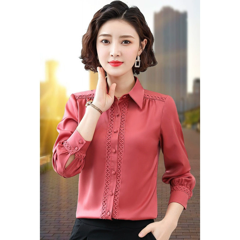 Весна и осень 2023 года. Новые модные топы в корейском стиле в западном стиле с уникальным дизайном и универсальные рубашки с длинными рукавами.