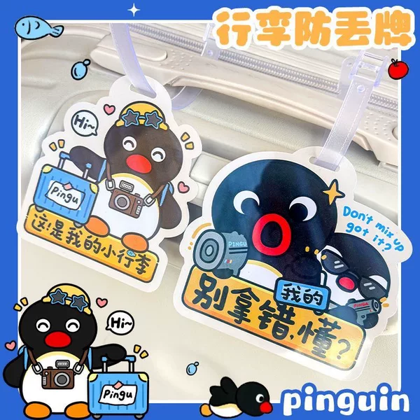 New Luggage Tag Reminder Card to Prevent Mistaking Luggage, Creative Cartoon Suitcase Tag, Cute Pingu, Don'T Mistake It for Another