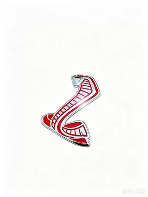 Car logo emblem, Shelby front grille emblem - adhesive-type-for-flat-surfaces-silver-red-on-the-left