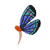 High-end sophisticated brooch, blue elegant advanced pin lapel pin, 2023 collection, bright catchy style