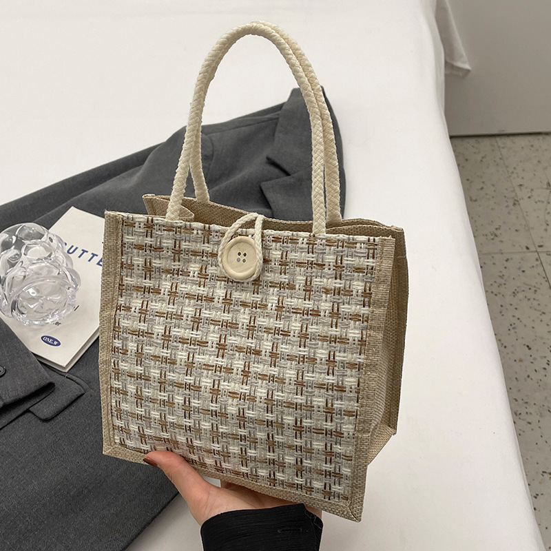 Borsa a tracolla piccola da ufficio in stile giapponese per ragazza, in lino per donna, modello 2024, alla moda e di tendenza_voghion.com
