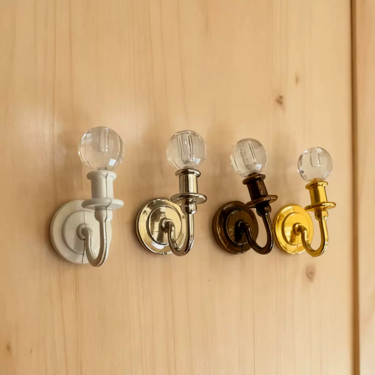 Dollhouse娃娃屋迷你金属水晶壁灯 微缩食完生活场景道具模型配件