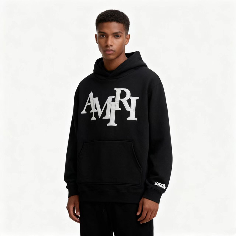 Cross-Border Export Autumn and Winter New Ami Printed Letter Pattern Hooded Sweatshirt for Men and Women, One Piece Wholesale Delivery