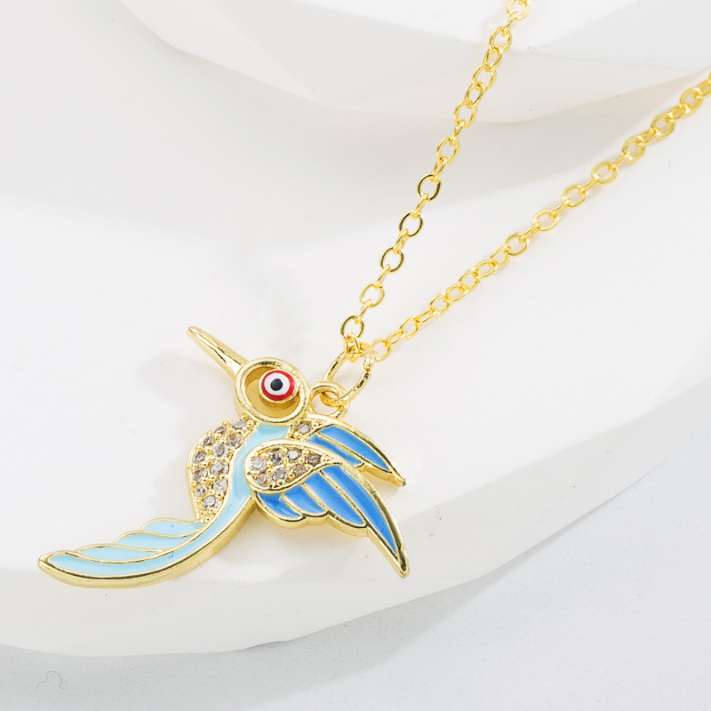 Fashion Cartoon Moon Copper Pendant Necklace Zircon Copper Necklaces