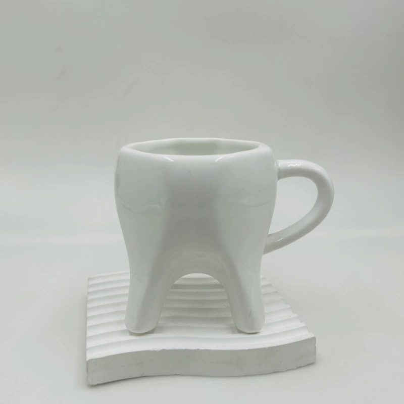 Креативная чашка для зуба с высокой ножкой, белая, 11oz, керамическая чашка для питья воды, зубная чистка, отель особая форма, домашний офис практичный