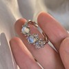 One size ring, small design jewelry, European style, moonstone, light luxury style