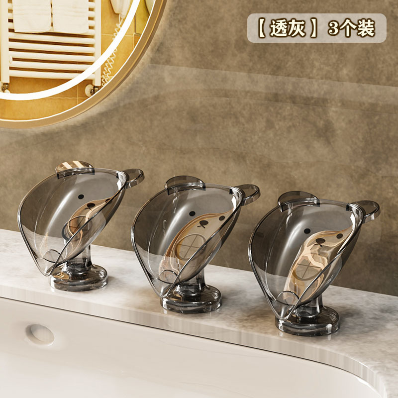 Contador de drenaje sin agujeros caja de jabón doméstica ventosa caja de jabón de lujo ligero estante de jabón de baño estante de almacenamiento de baño