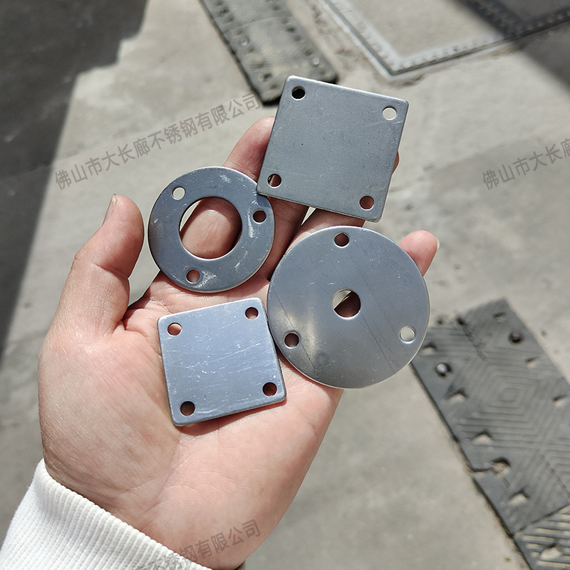 铁法兰底板楼梯扶手固定片圆片方片底座五金配件
