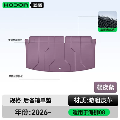 Suitable for the 2026 BYD Sea Lion 08 full-cover trunk mat, car interior modification trunk mat accessories (Trunk Mat) - night-purpletrunk-single-mat-212t01-sea-lion-08-six-seater
