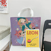 Cartoon one-shoulder bag, study bag for elementary school students, double sided embroidery