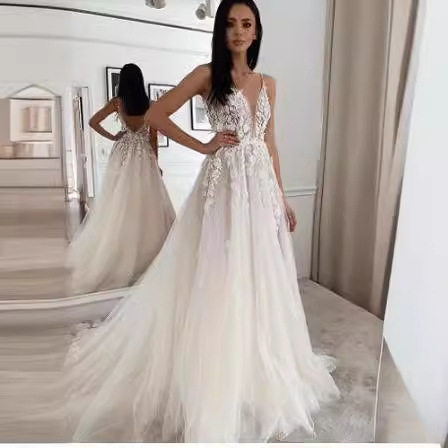 Evening dress cross-border foreign trade 2024 AliExpress Amazon wish one-piece delivery European and American new light wedding dress