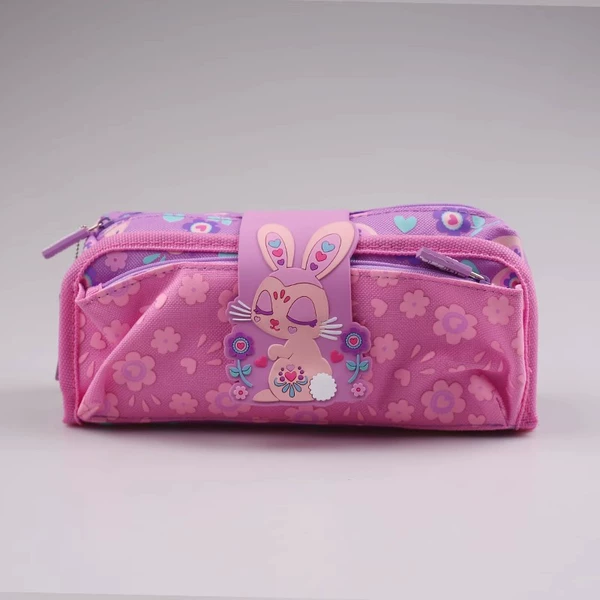 Fuchsia rabbit, pencil case, 22.5×12.5cm