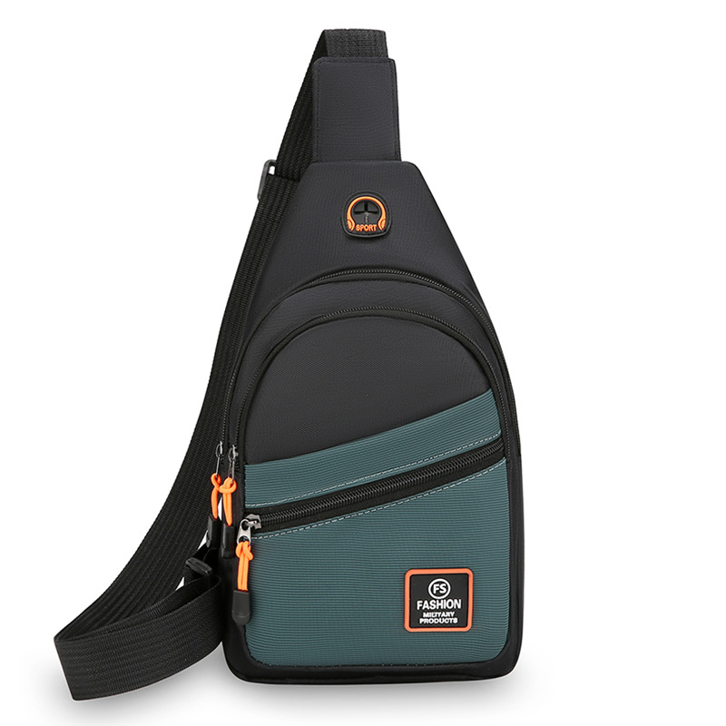 Bolso de pecho de hombre de gran capacidad, bolso de hombro de tela Oxford coreano, mochila multifuncional, bolso de pecho deportivo al aire libre.