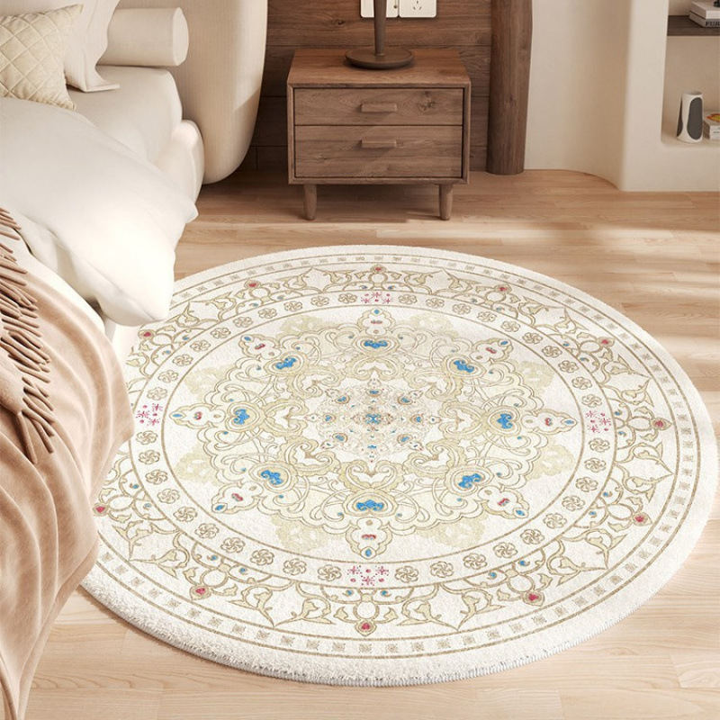 Cross-Border Persian Cream-Style Round Carpet and Floor Mat Factory, Italian Light Luxury Bedroom Bedside Imitation Cashmere Stain-Resistant Foot Mat Factory