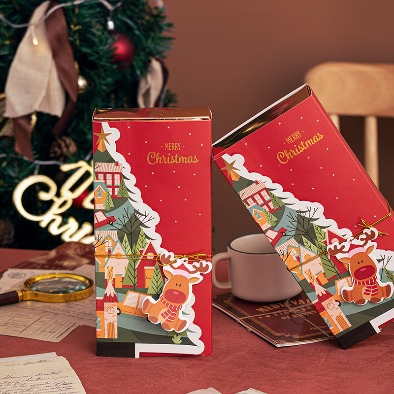 圣诞节饼干包装盒糖果雪花酥曲奇空盒子 ins风牛轧糖小礼物礼品盒