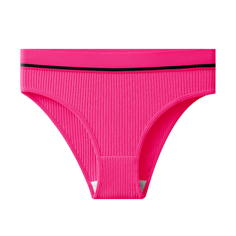 Ropa interior transfronteriza, calzoncillos deportivos para niñas de algodón puro, ropa interior de mujer de todo fósforo de moda de color sólido, cómoda y agradable para la piel sexy