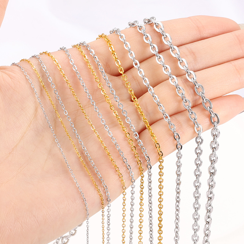 26g Weight Chain Jewelry Making Type 1 Piece 304 Stainless Steel 0.3*1.2mm 0.4*1.6mm 0.5*2mm Jewelry Accessories