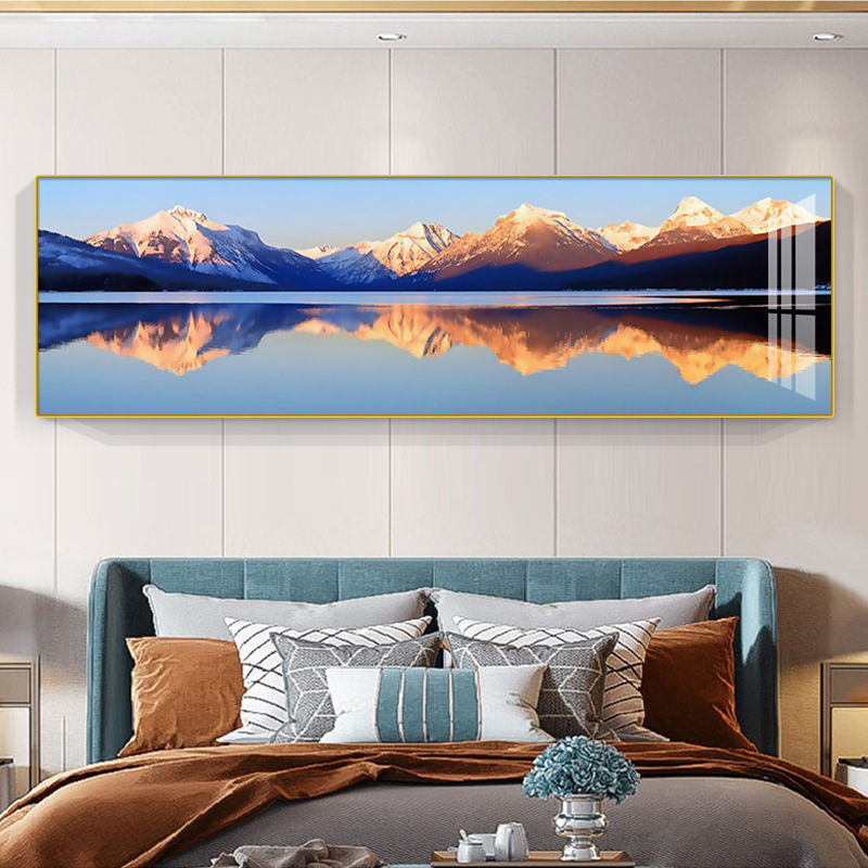 新款日照金山沙发背景墙装饰画背靠金山客厅壁画夫妻主卧床头挂画|undefined
