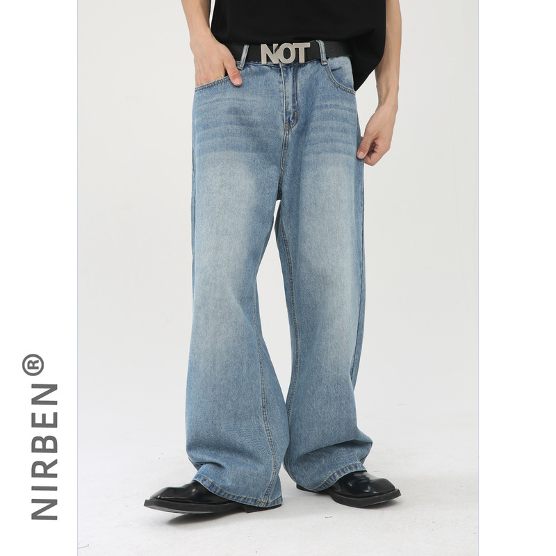 nirben Denim | Wide Leg Retro Jeans Korean Loose Straight Tube Slimming Joker Floor Mopping Dad Pants nirben Denim | Wide Leg Retro Jeans Korean Loose Straight Tube Slimming Joker Floor Mopping Dad Pants