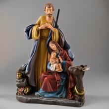 有库存的产品-18.5cm高家庭诞生集桌面摆设圣诞装饰树脂工艺