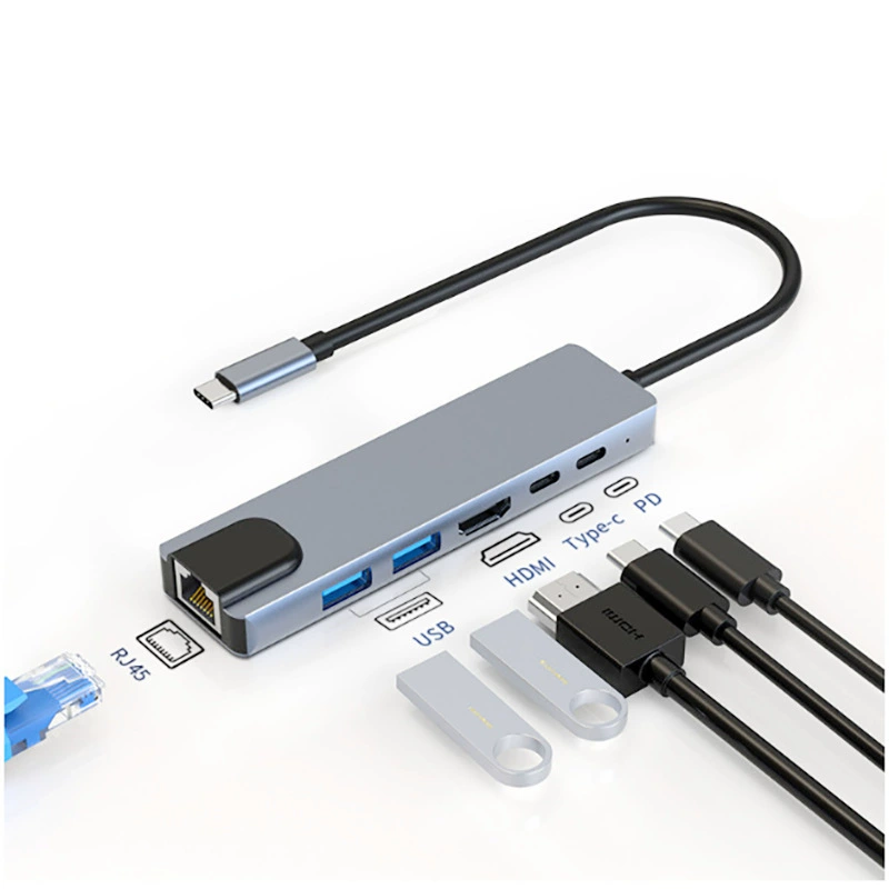 Док-станция Typec «шесть в одном» HDMI4k для мобильного телефона, планшета, многофункциональный USB-концентратор, док-станция 6 в 1