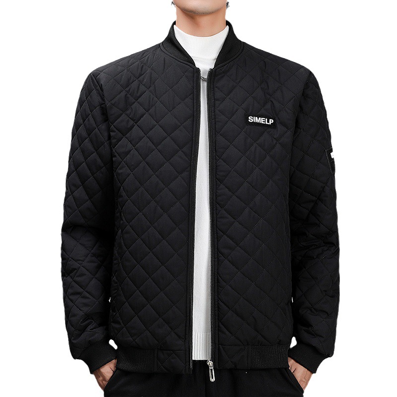 Chaqueta de algodón de plumón para hombres de otoño e invierno nuevo estilo a cuadros más terciopelo grueso abrigo de algodón cálido Chaqueta de algodón de todo fósforo de invierno para hombres