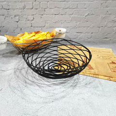 Hotel Western Restaurant Tableware Food Creative Black French Fry Basket Bread French Fry Basket Chicken Snack Basket