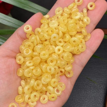 厂家批发天然俄料蜜蜡 面包圈配饰 DIY配饰 散珠 隔珠 某书爆款