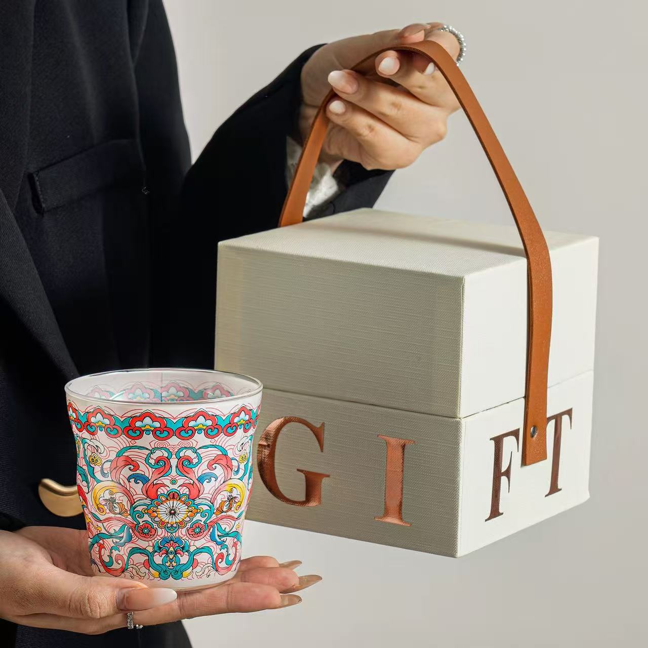 Regalo de cumpleaños para chicas tazas de vidrio de alta calidad para acompañantes de regalo de alta calidad exquisita taza de agua caja de regalo image 8