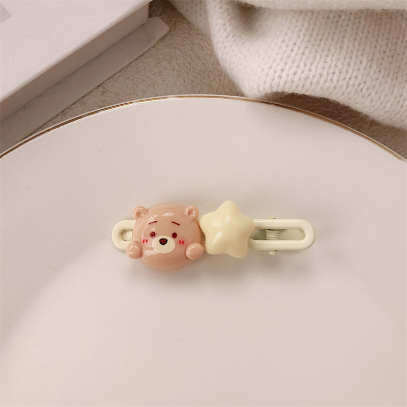 Caricatura serie de abrazaderas de abejas adorables jarras de miel de chicas estrellas de corazón lateral cabello roto peludo abrazaderas de cabello tocado