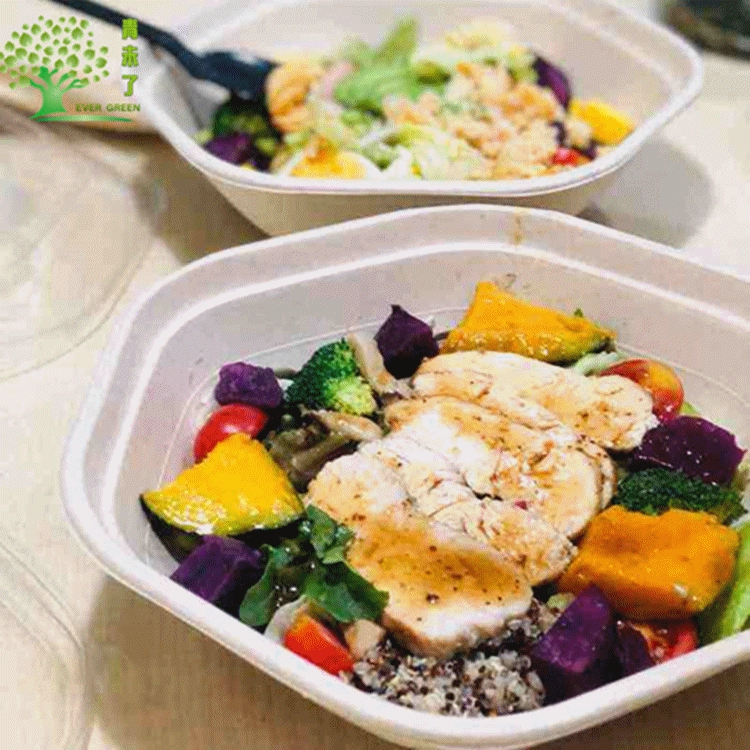 Одноразовая разлагаемая целлюлоза Новый стиль Салатница Шестиугольник Высококачественная бамбуковая целлюлоза Натуральный цвет Легкая пищевая упаковочная коробка Салатная коробка