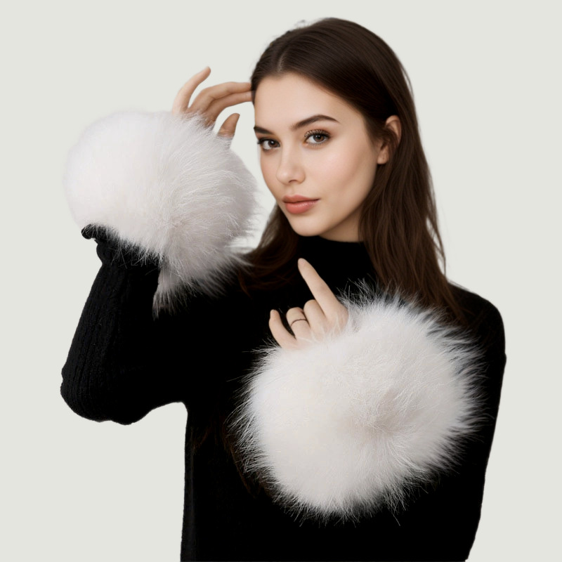 Furry Sleeve Cuffs Faux Fox Raccoon Fur Rabbit Fur Wrist Warmers Plush Gloves Versatile Women's Sleeves
