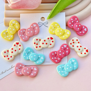 Dot Bow Resin Accessories DIY Accessories Mobile Phone Case Hole Shoes Patch Hairpin Hair Accessories Handmade Material