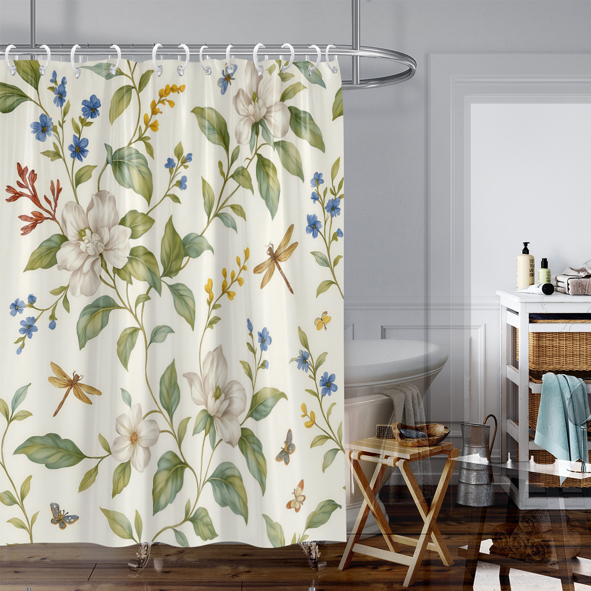 Bathroom Shower Curtain Partition Curtain Waterproof Curtain Decorative Curtain Cross-Border Distribution Amazon Customized Home Furnishings