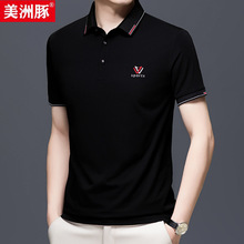 专柜品质男装高端短袖t恤男夏季中年商务休闲简约POLO衫刺绣短袖