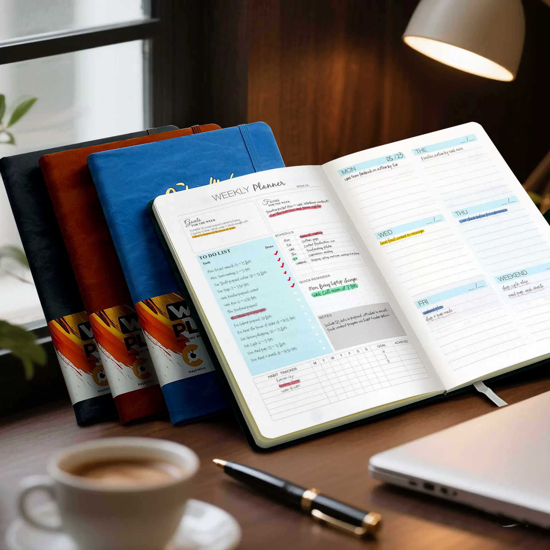 跨境A5绑带计划本英文周计划笔记本Planner规划师商务现金预算本