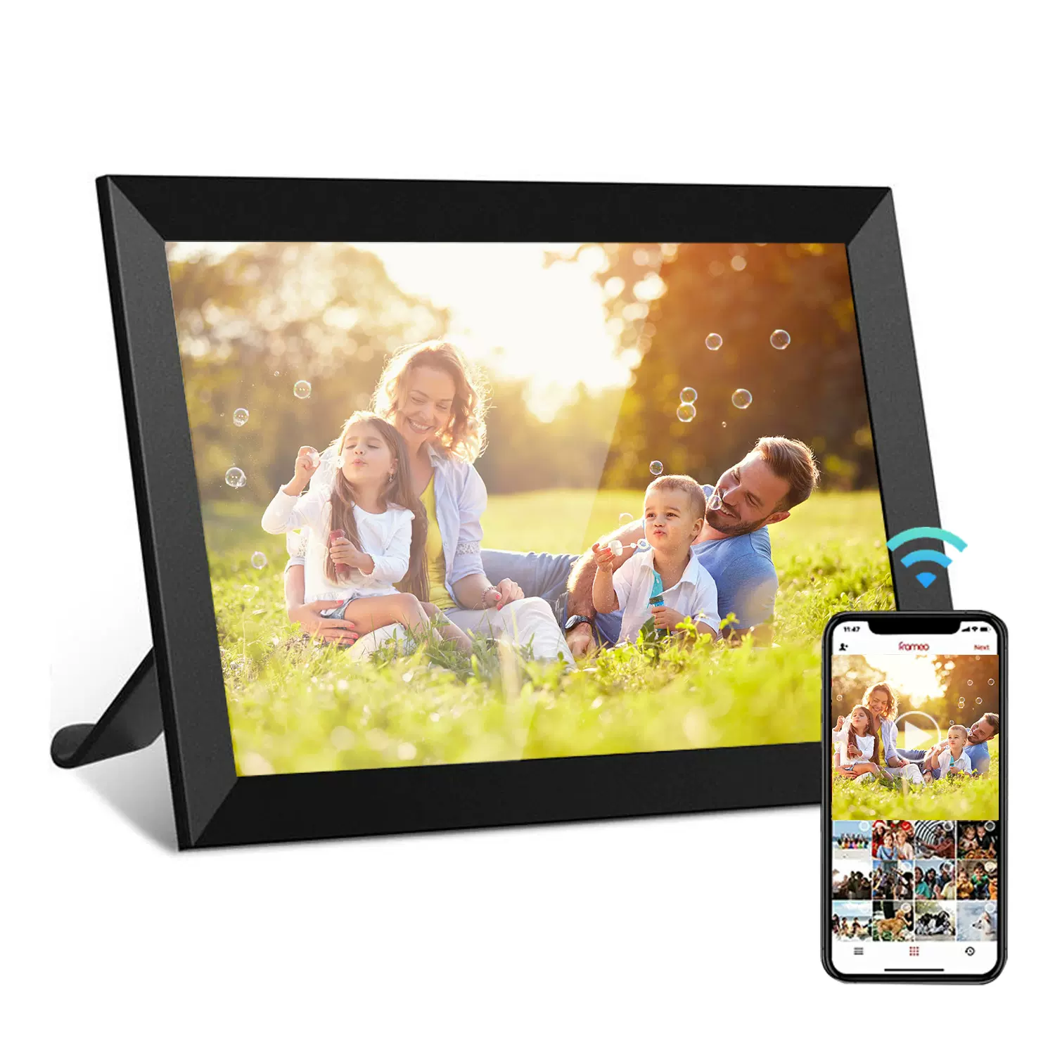 亚马逊热卖数码相框Frameo循环播放视频照片10.1寸电子相册触摸