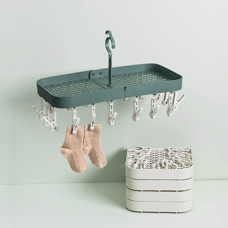 Multifunctional clothes hanger storage clothes hanger dormitory household folding clothes hanger multi-clip drying socks inner clothes hanger Multifunctional clothes hanger storage clothes hanger dormitory household folding clothes hanger multi-clip drying socks inner clothes hanger