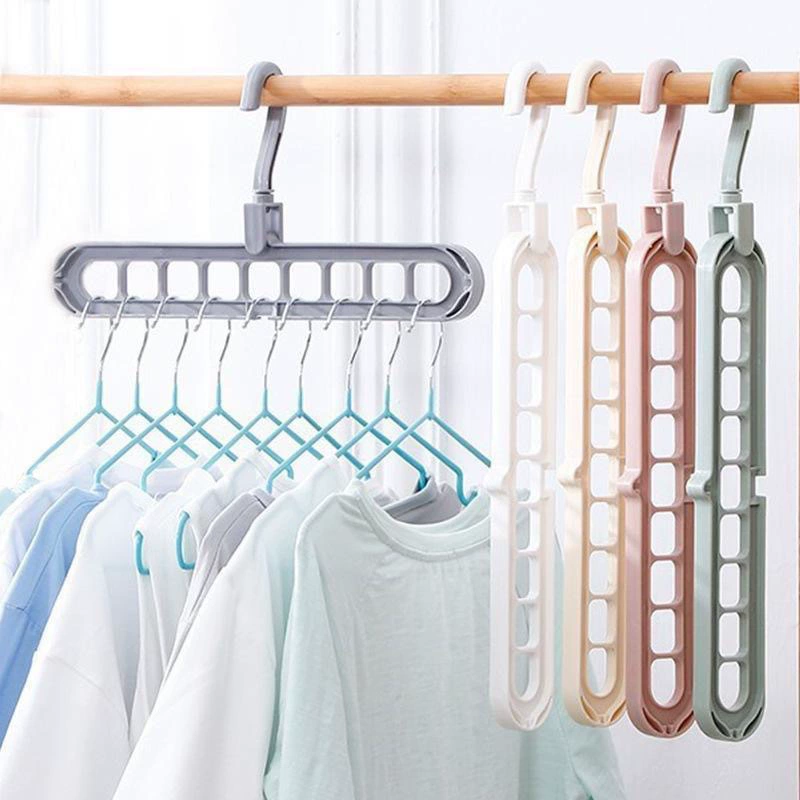 9-Hole Hanging Clothes Rack (Jiukou Joan), Multifunctional Plastic Space-Saving Hanger